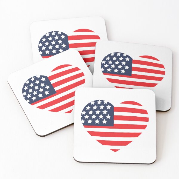 Item preview, I Love USA - Flag in Heart Shape designed and sold by hijackhippo.
