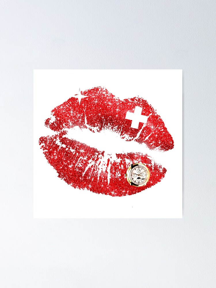 “Switzerland Flag Makeup Lipstick Kiss Mark Geneva” Poster for Sale by
