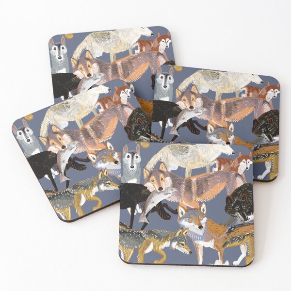 Item preview, Wolf pattern in dark blue designed and sold by belettelepink.