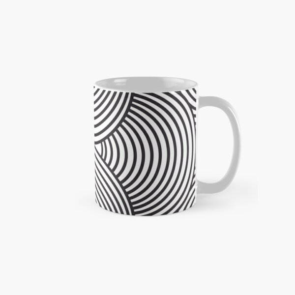 Simple modern black white hand painted stripes dots pattern Coffee Mug by  Pink Water