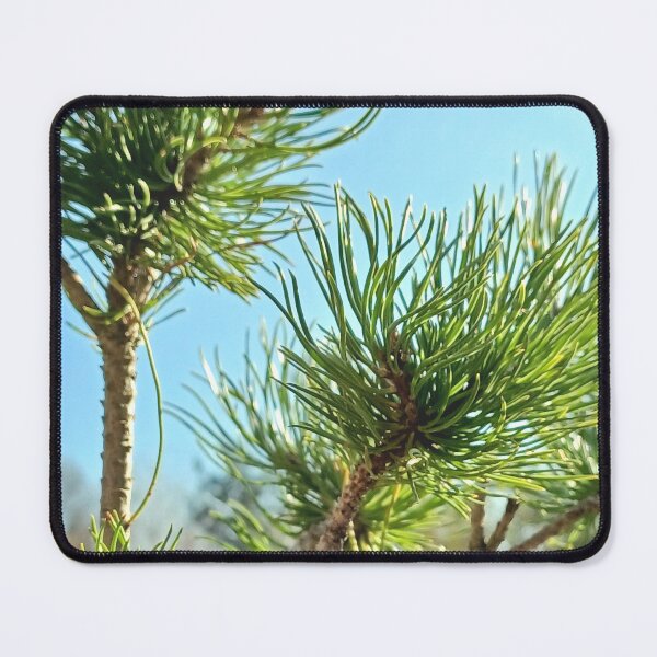 Item preview, Evergreen branches with diy little log house and blue sky designed and sold by CiniArt.