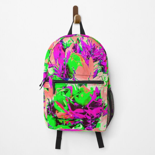 Item preview, Fuchsia pink, bright green and pastel red abstract floral pattern designed and sold by fowons.