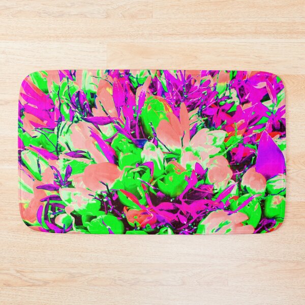 Item preview, Fuchsia pink, bright green and pastel red abstract floral pattern designed and sold by fowons.