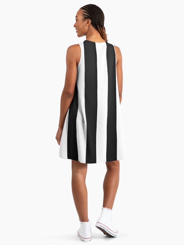 black and white vertical striped" A-Line Dress for Sale by Liaw-Designs |  Redbubble
