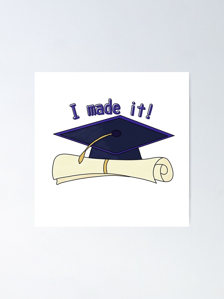 Poster Graduation cap and diploma 