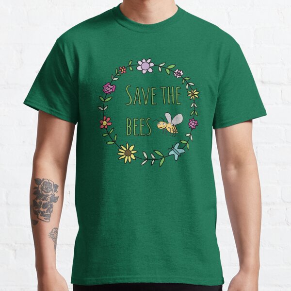 Save The Bees Flower Garland Nature Lovers Classic T-Shirt