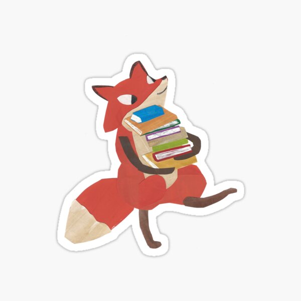 Fox Loves the Library Sticker