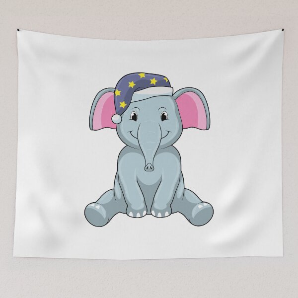 Item preview, Elephant at Sleeping with Night cap designed and sold by Snabdesign84.
