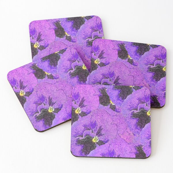 Item preview, Purple pansies, abstract painting, floral art designed and sold by MarionsArt.