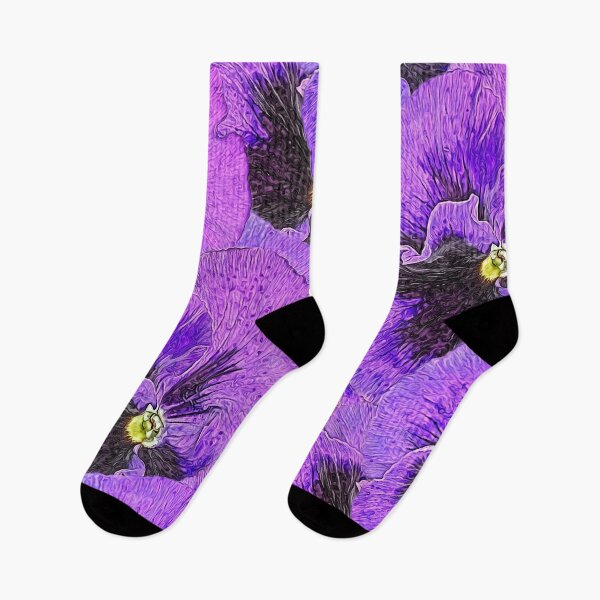 Item preview, Purple pansies, abstract painting, floral art designed and sold by MarionsArt.