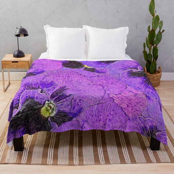 Item preview, Purple pansies, abstract painting, floral art designed and sold by MarionsArt.