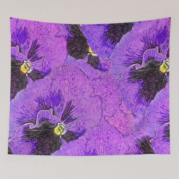 Item preview, Purple pansies, abstract painting, floral art designed and sold by MarionsArt.