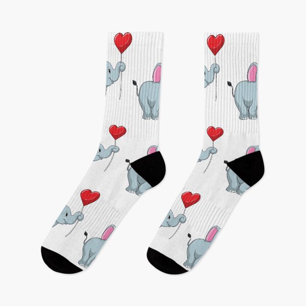 Aperçu de l'œuvre Elephant with Heart Balloon créée et vendue par Snabdesign84.