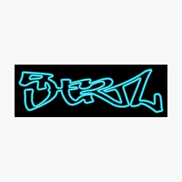 Item preview, 5 HERTZ TAG LOGO. NEON SIGN STYLE. BLUE designed and sold by 5hertz.