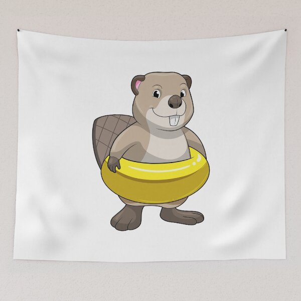 Item preview, Beaver at Swimming with Swim ring designed and sold by Snabdesign84.