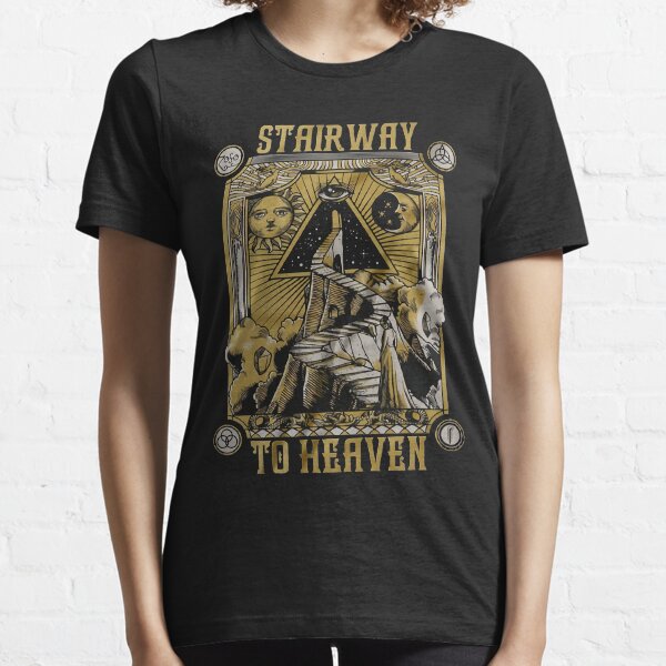Led Zeppelin Escalera Al Cielo Fondo Negro Camiseta esencial