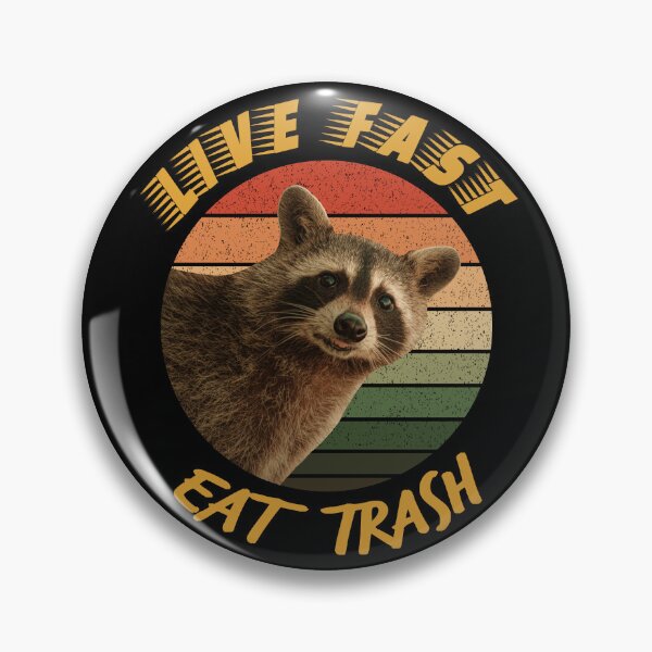 Item preview, Funny Raccoon Live Fast Eat Trash Retro designed and sold by YJHDesign.