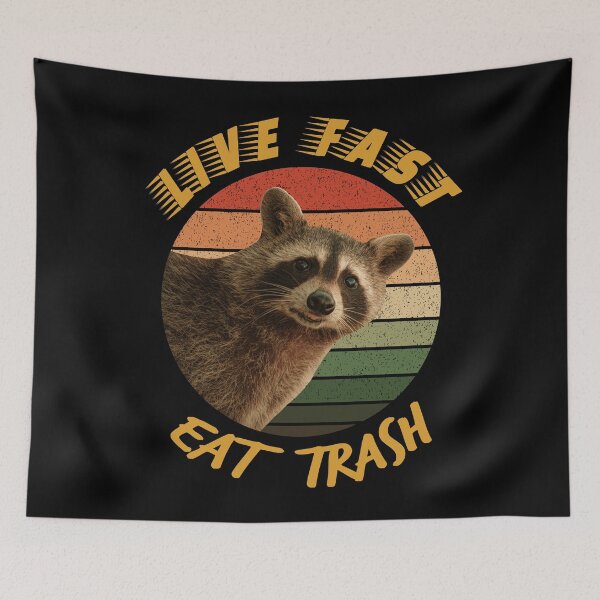 Item preview, Funny Raccoon Live Fast Eat Trash Retro designed and sold by YJHDesign.