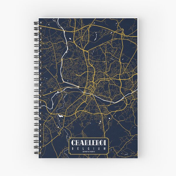 Item preview, Charleroi City Map of Hainaut, Belgium - Gold Art Deco designed and sold by deMAP.