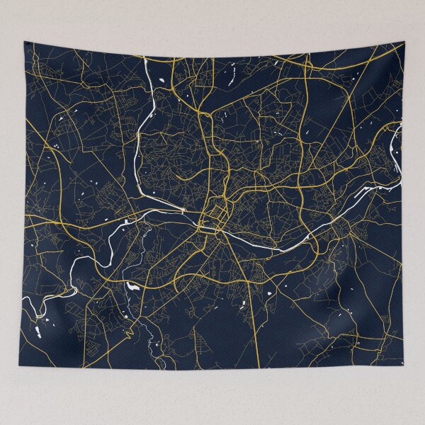 Item preview, Charleroi City Map of Hainaut, Belgium - Gold Art Deco designed and sold by deMAP.