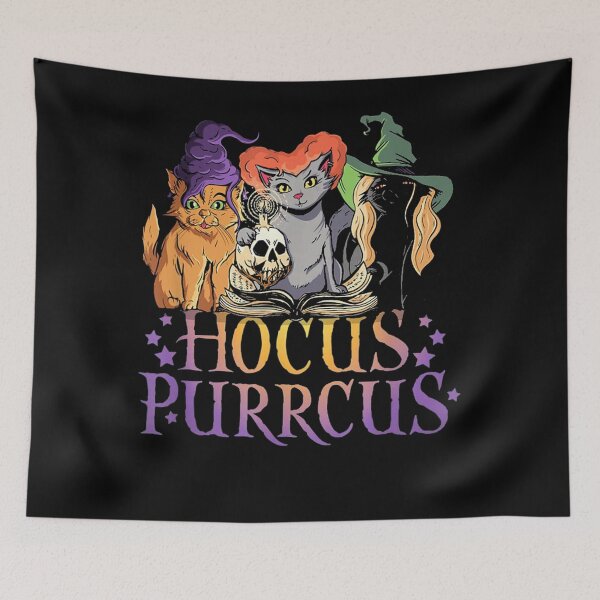 Aperçu de l'œuvre Chats de sorcière d'Halloween Hocus Purrcus créée et vendue par Georgia Potts.