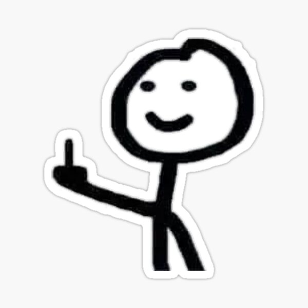 Middle finger meme stickman Sticker by Adam25GC