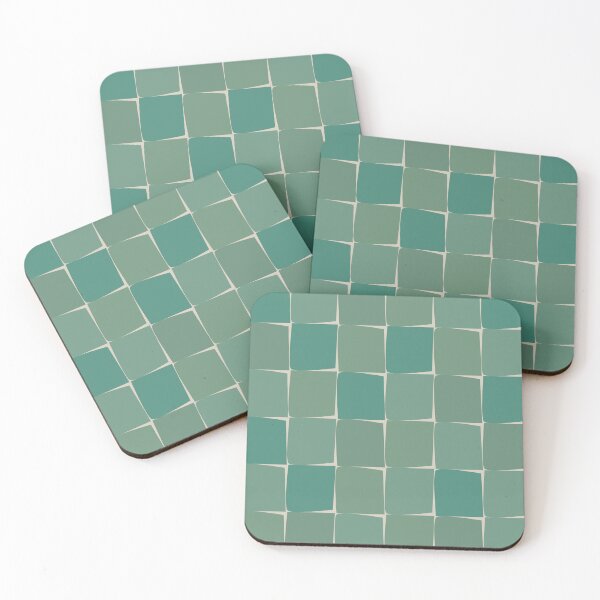 Item preview, Flux Midcentury Modern Check Grid Pattern in Jade Green designed and sold by kierkegaard.