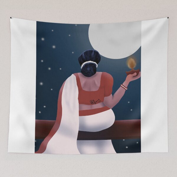 Item preview, Indian woman and the Moon designed and sold by Silpam An Art Store.