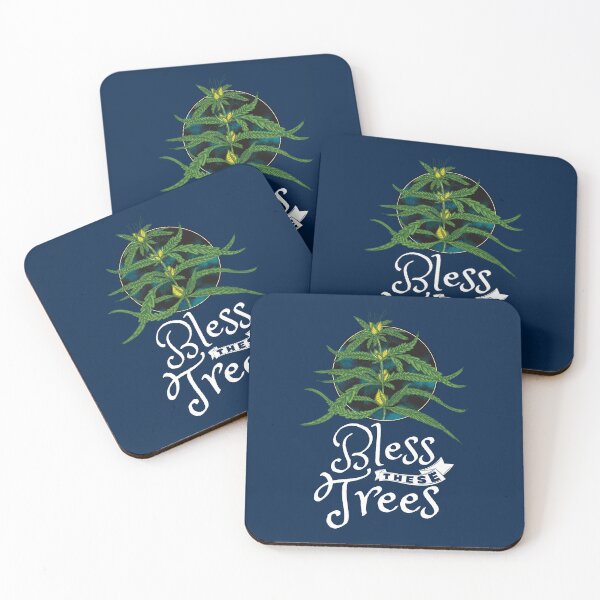 Item preview, Bless these trees green and blue-Marijuana plant-Beautiful abstract cannabis-Stoner Art designed and sold by YomeHayin.