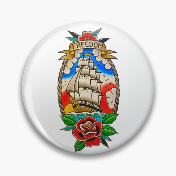 Item preview, Traditional Ship Tattoo designed and sold by danielgarciatt.