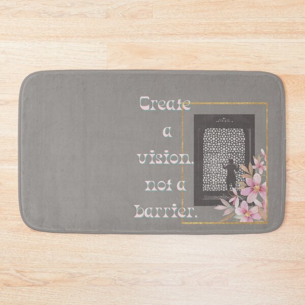 Item preview, Create a vision, not a barrier design is a positive affirmation to always encourage others. For counselors, mothers, aunts, thought leaders, teachers, and mentors. designed and sold by tranquilbeach.
