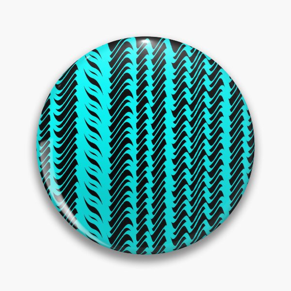 Item preview, Abstract pattern waves design in aqua on black background designed and sold by Becky Hunter.