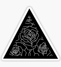 Triangle Roses Black and White Sticker