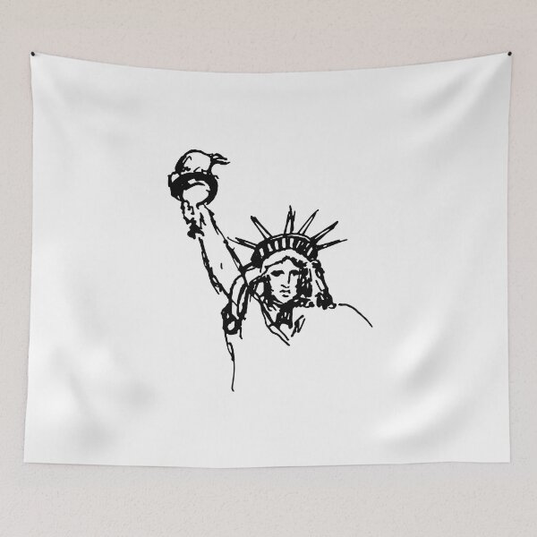 Item preview, Statue of Liberty drawing new york city Illustration Sticker designed and sold by explorecity.