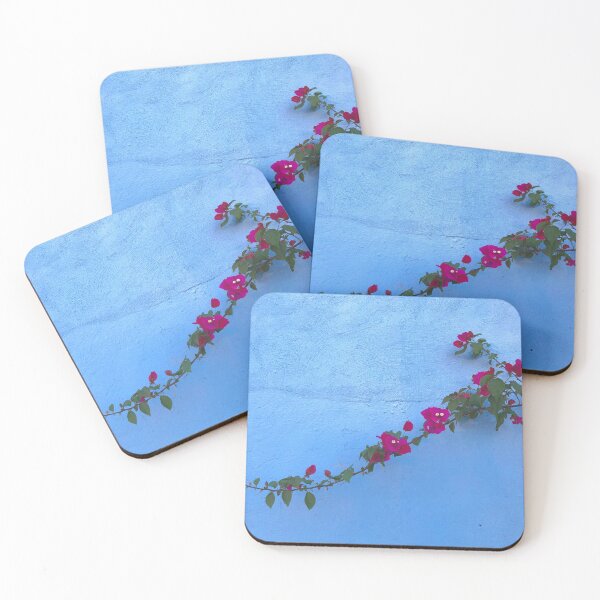 Item preview, Bougainvillea along a Blue Wall in Mérida - Mexico Flower Photographs designed and sold by YemmyZImages.