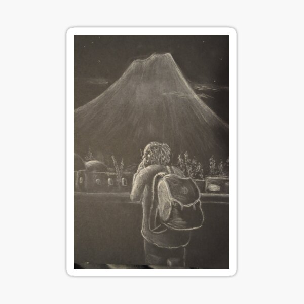 Traveler at night Sticker