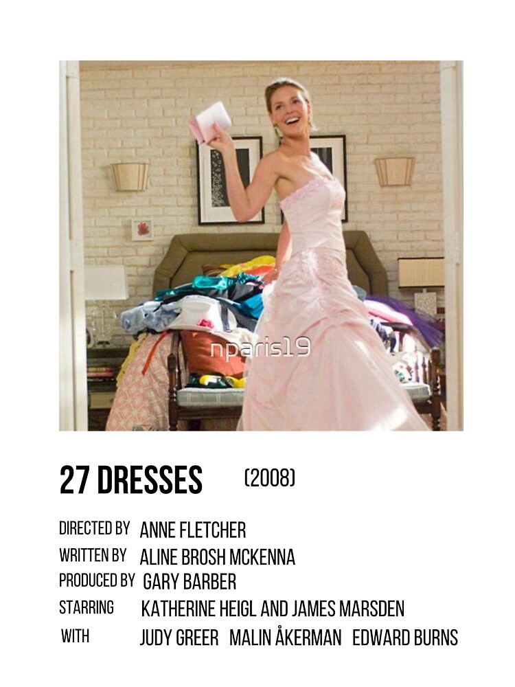 27 Dresses Movie Poster Sticker for Sale by nparis19 Redbubble