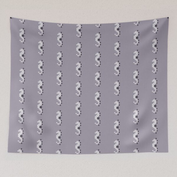 Item preview, Black and White Pixel Sea Horse designed and sold by rin3d .