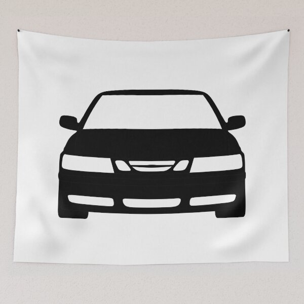 Artikelvorschau, Saab 9-3 1998-2003 schwarze Silhouette entworfen und verkauft von EdimDesign.