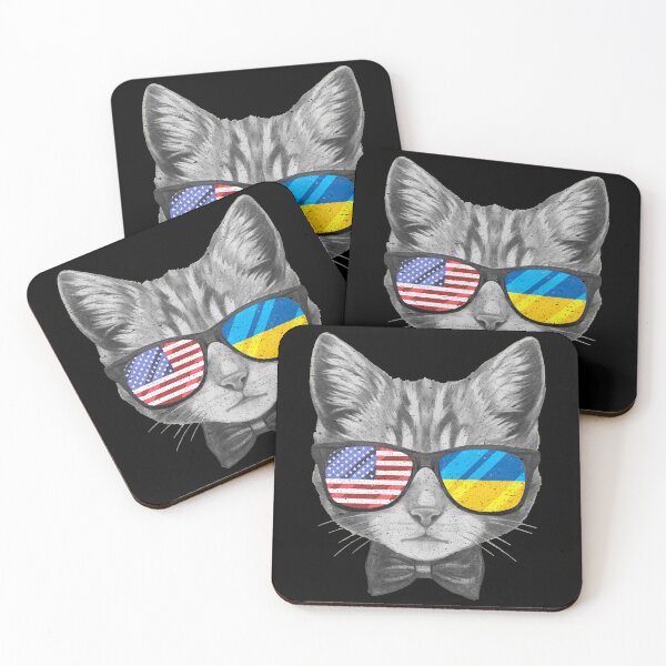 Item preview, Ukraine US Flag Roots Cat Ukrainian American designed and sold by zackup.