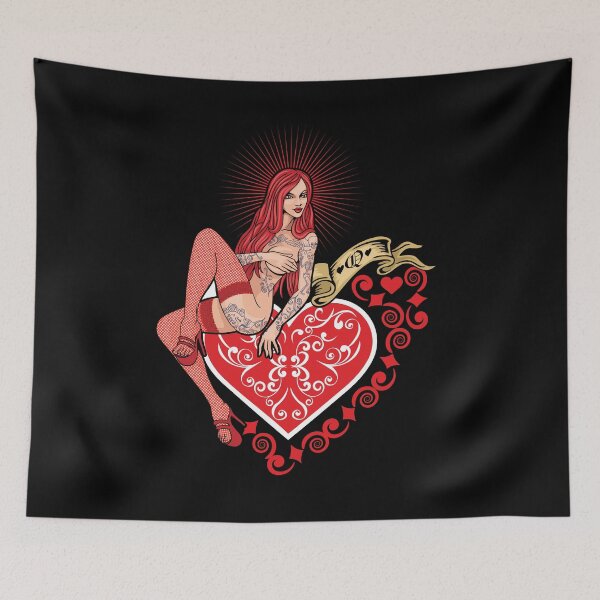 Item preview, sexy tattooed girl and heart designed and sold by amid999.