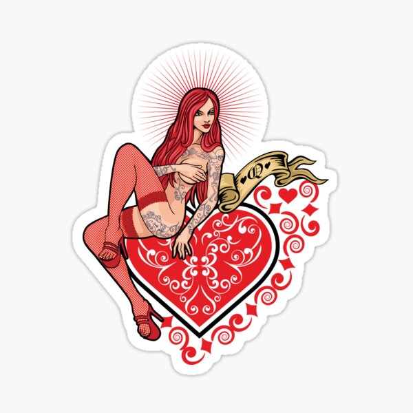 sticker pin up blonde sexy moto et jeux de cartes poker