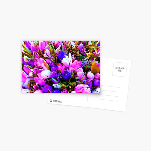 Item preview, Spring colorful floral pattern - blue purple pink tulips designed and sold by fowons.