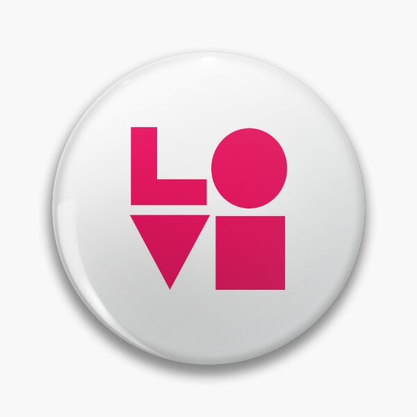 Item preview, LOVE GEOMTERIC SHAPES bright pink designed and sold by Inspirationmotivation.
