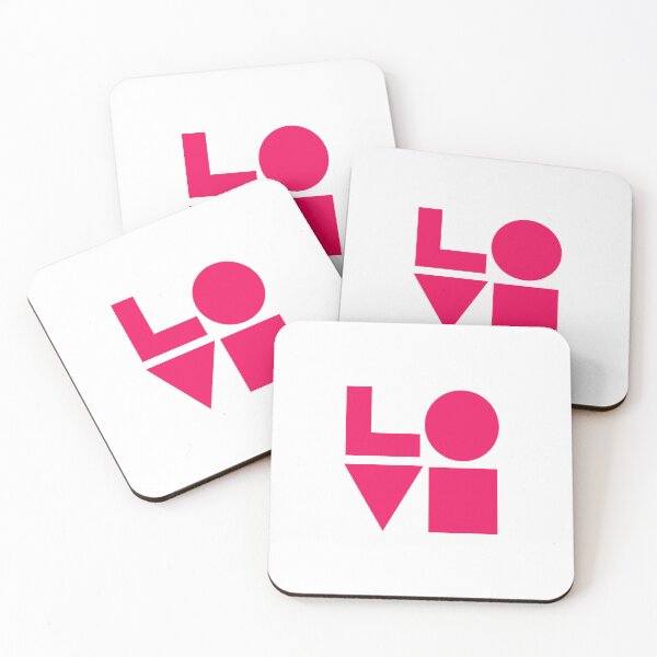 Item preview, LOVE GEOMTERIC SHAPES bright pink designed and sold by Inspirationmotivation.