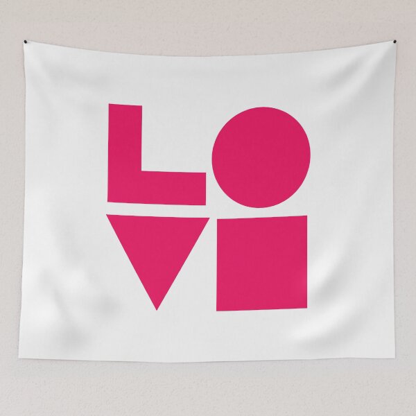 Item preview, LOVE GEOMTERIC SHAPES bright pink designed and sold by Inspirationmotivation.