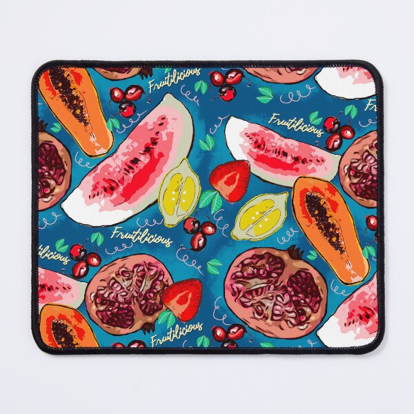 Item preview, Trendy blooming tropical fruits pattern, botanical illustration, turquoise blue floral illustration designed and sold by ZeinabTaha.