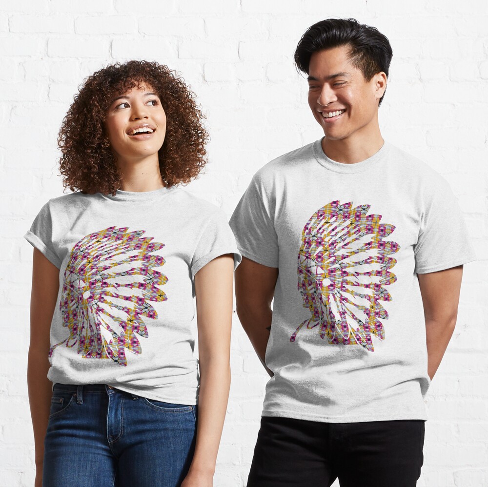 Onacona, der Cherokee-Indianer und seine bunten Federn T-Shirt