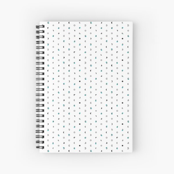 Moon Phases | Ditsy Celestial Pattern | Blue Spiral Notebook
