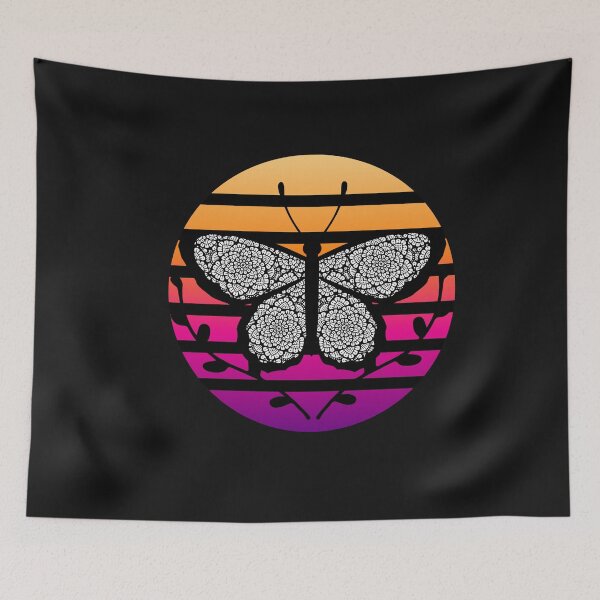 Item preview, Black and White Mandala Butterfly Sunset designed and sold by HappyLifeCreate.